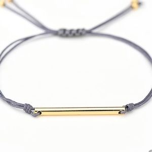 Double rope with gold tube bracelet